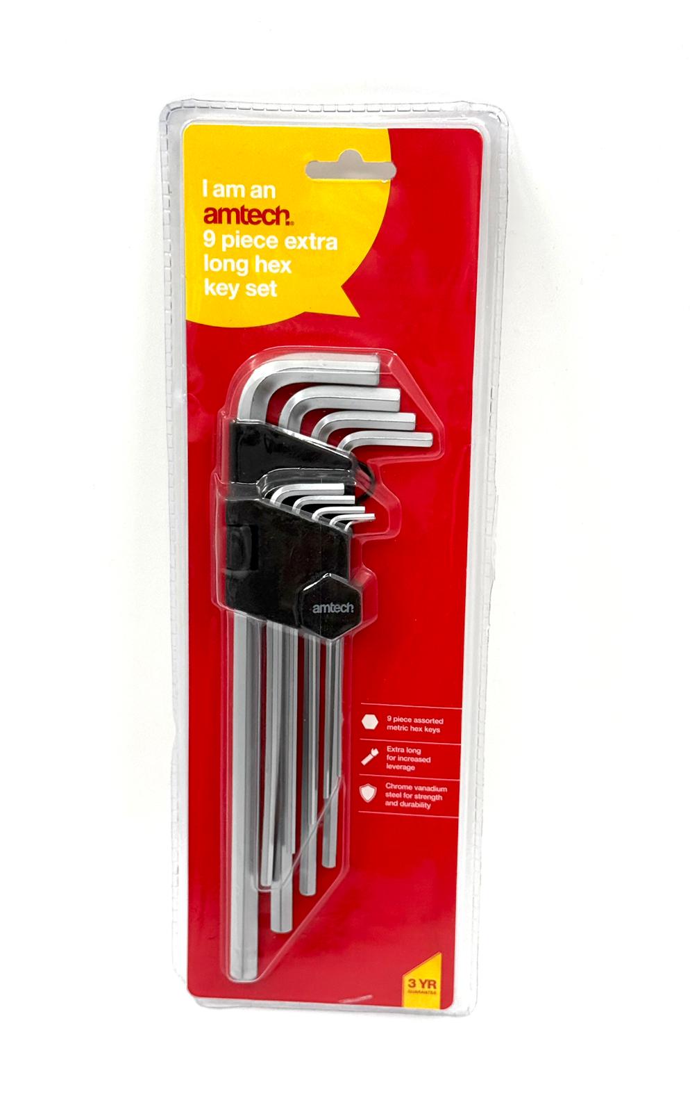 9 Piece Extra-Long Metric Hex Key Set
