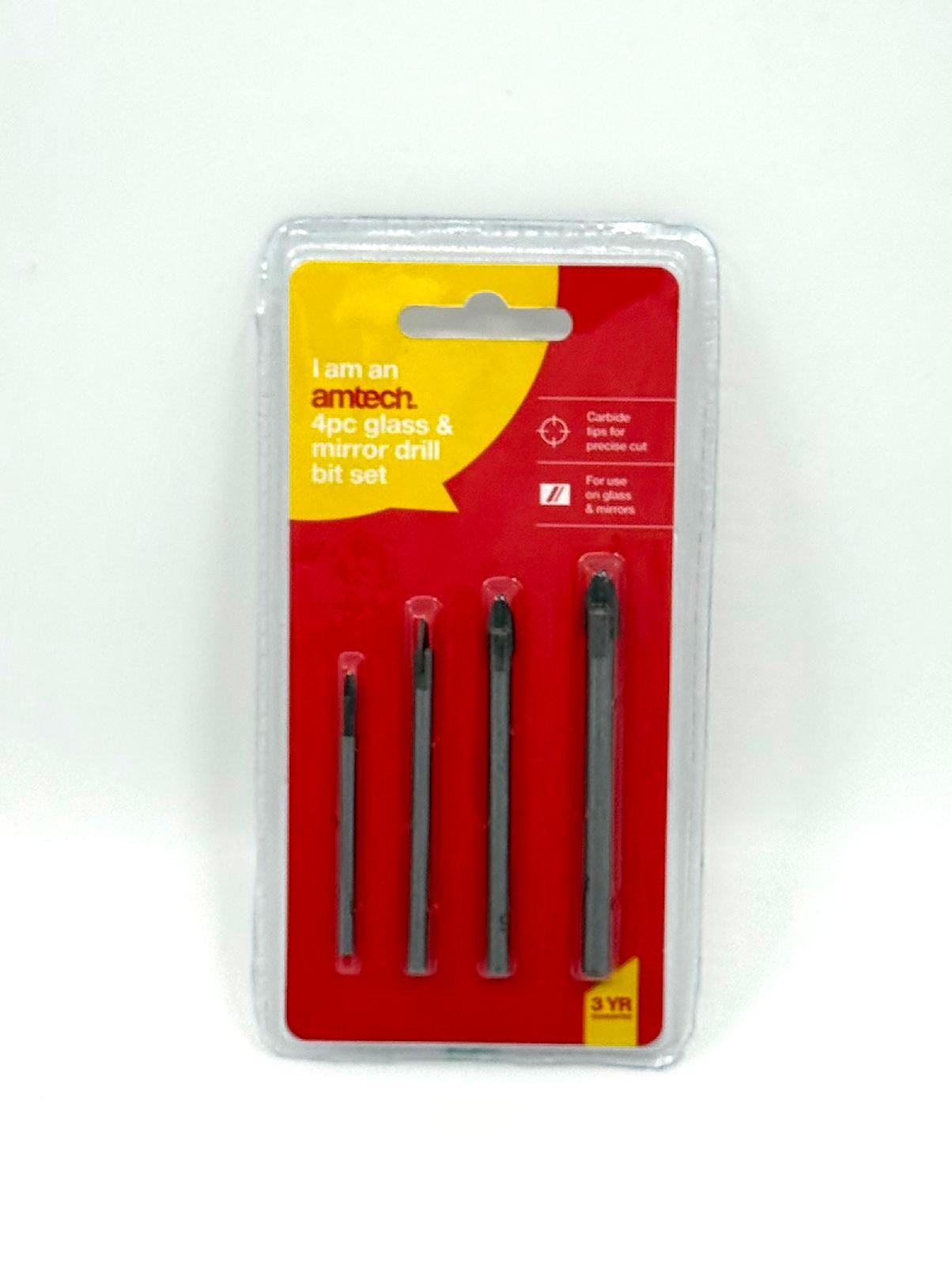4pc Glass and Mirror Drill Bit Set