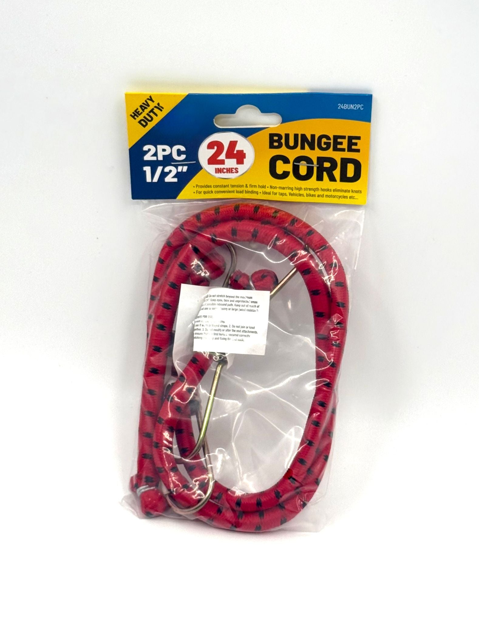 2 Piece 24" Heavy Duty Bungee Cord