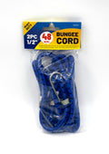 Pack of two blue 48-inch heavy-duty bungee cords with hooks