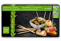 1000 bamboo cocktail sticks 6.5cm in original black green carton for serving canapés finger food and garnishes