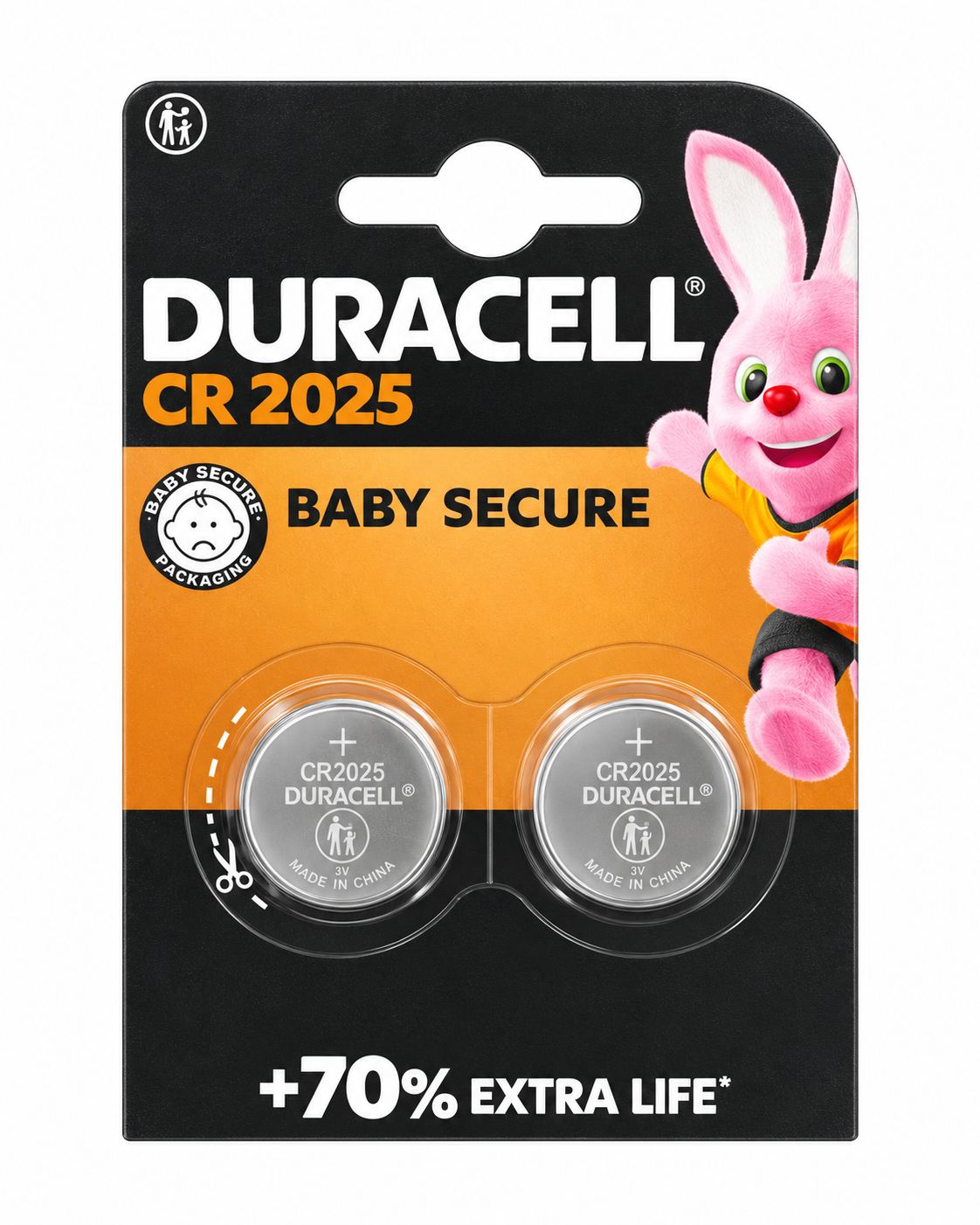 Duracell CR2025 coin cell batteries 2 pack