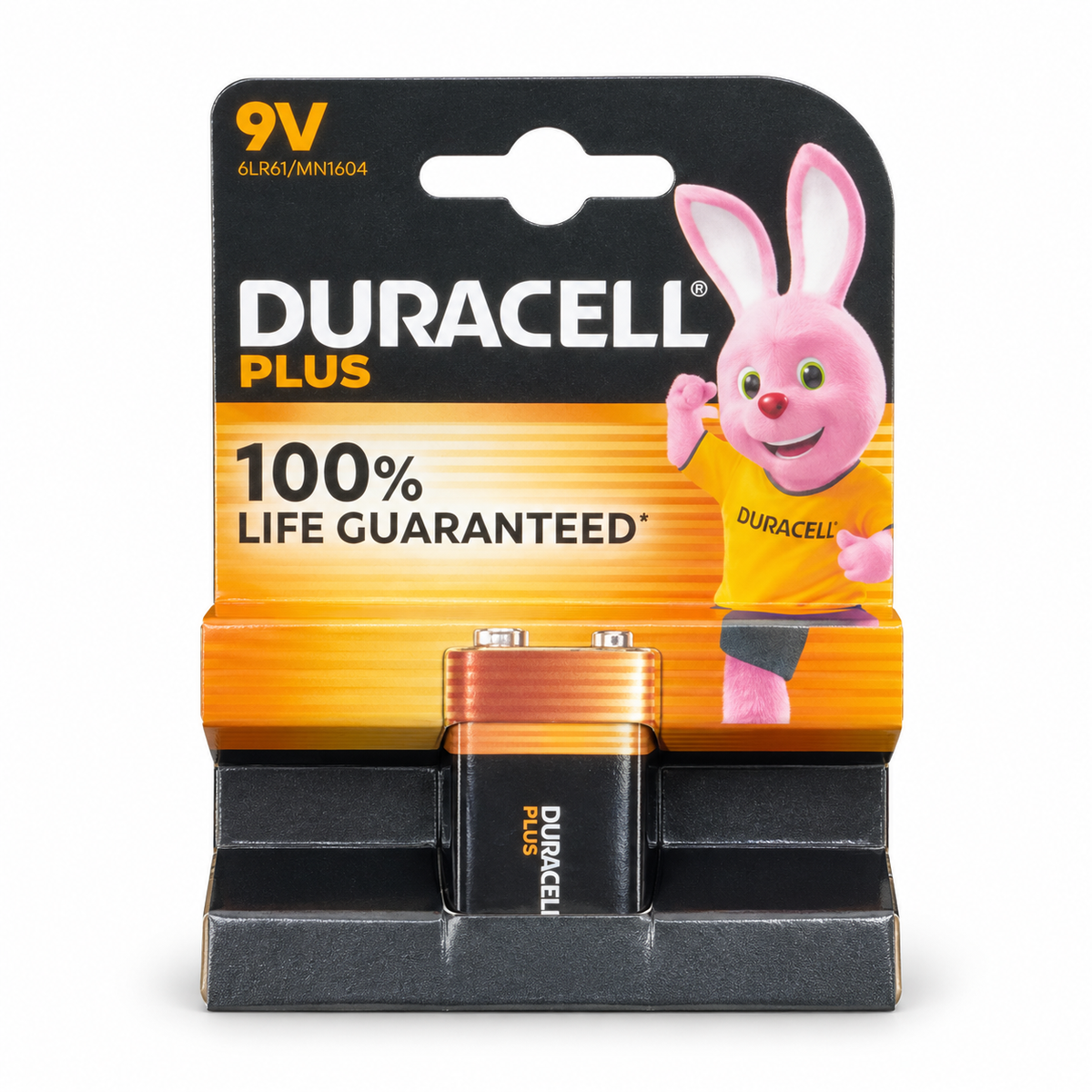 Duracell Plus 9V battery single pack