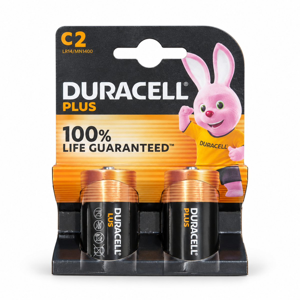Duracell Plus C batteries 2 pack