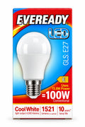 Eveready GLS E27 LED bulb packaging 13.8W Cool White 4000K 1521 lumens