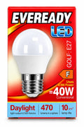 Eveready Golf E27 LED bulb packaging 4.9W Daylight 6500K 470 lumens