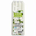 Jasmine label white taper candles in clear wrapped multipack