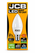 JCB Candle 4.9W LED bulb, B22, Warm White 3000K, 470 lumens