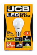 JCB GLS 8.5W LED bulb, E27, Warm White 3000K, 806 lumens