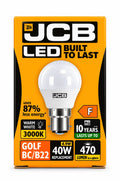 JCB Golf 4.9W LED bulb, B22, Warm White 3000K, 470 lumens