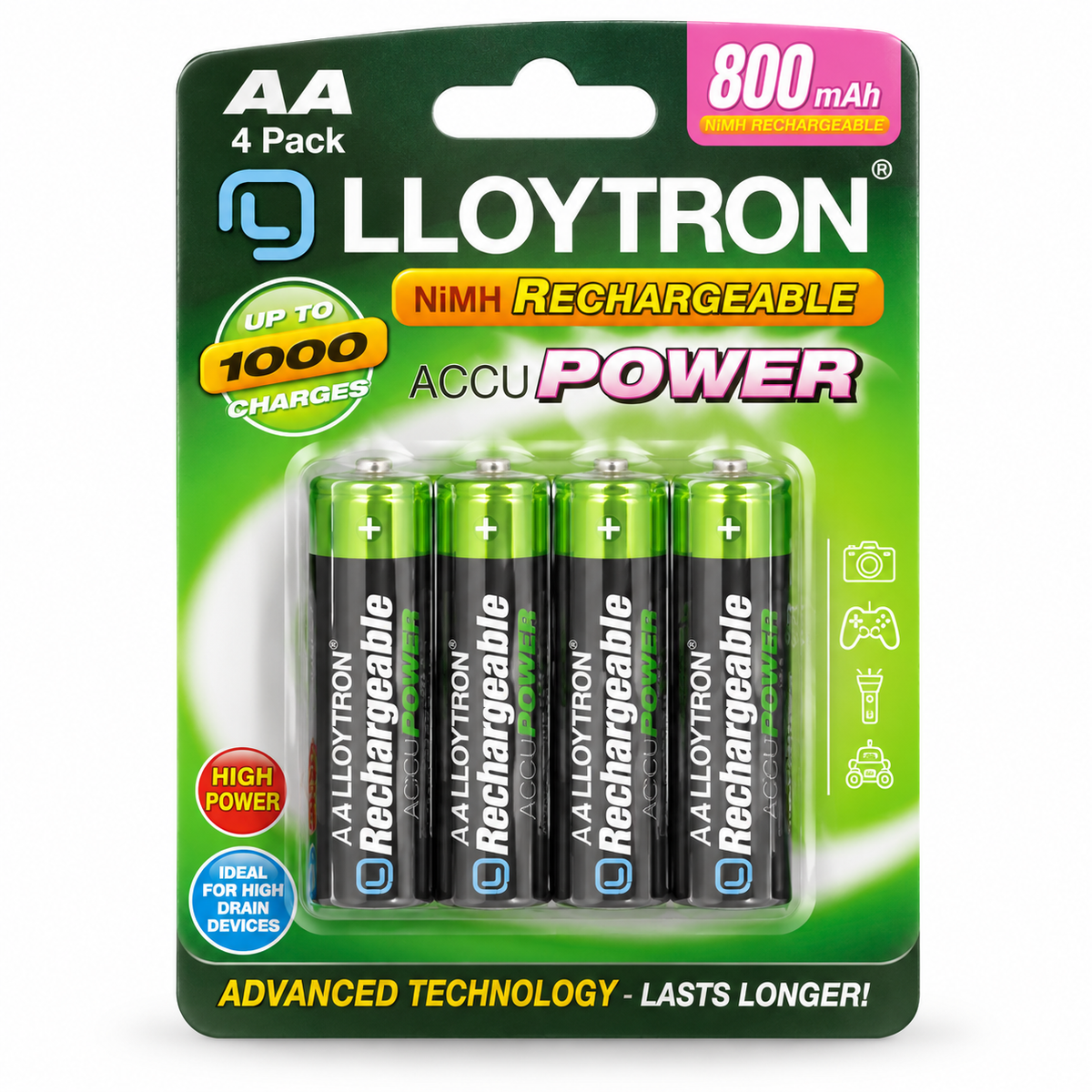 Lloytron rechargeable AA batteries 4 pack