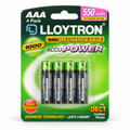 Lloytron rechargeable AAA batteries 4 pack