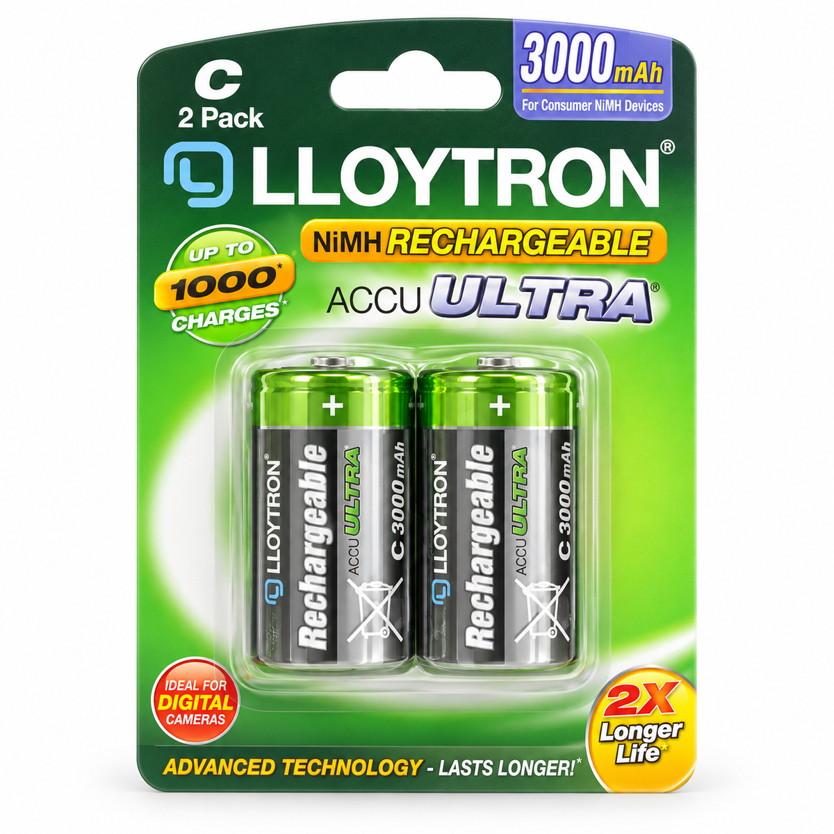 Lloytron rechargeable C batteries 2 pack