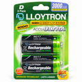 Lloytron rechargeable D batteries 2 pack