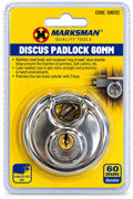 Marksman 59012C stainless steel 60mm discus padlock supplied with two keys