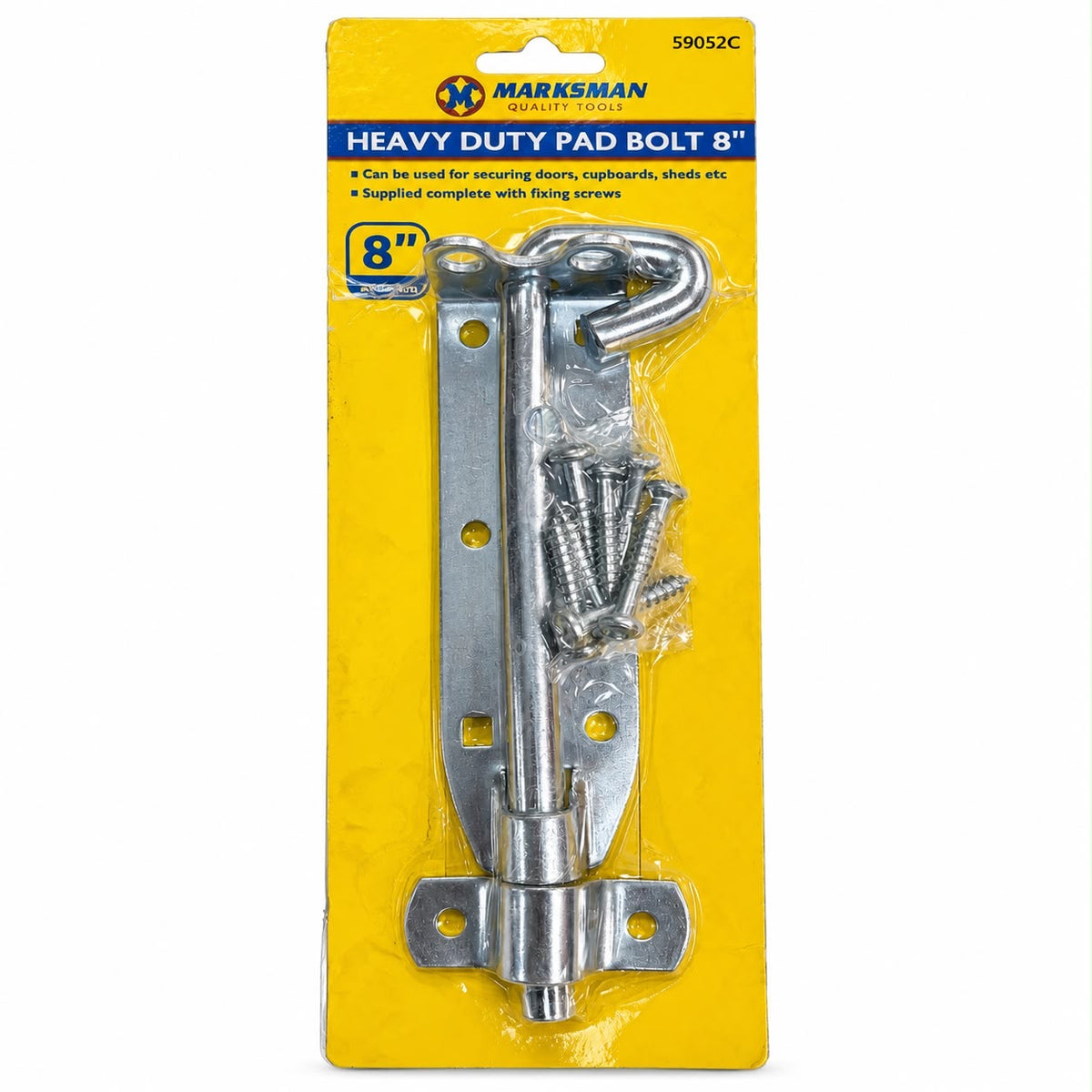 Marksman 59052C heavy duty 8 inch metal pad bolt with screws