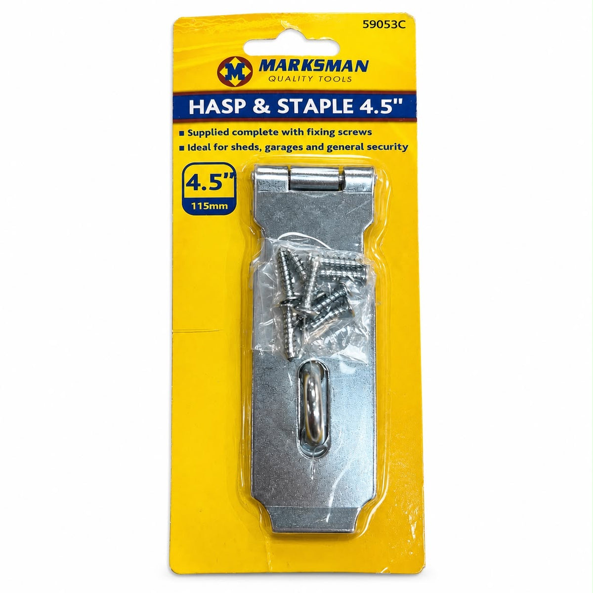 Marksman 59053C 4.5-inch 115mm metal hasp and staple with screws