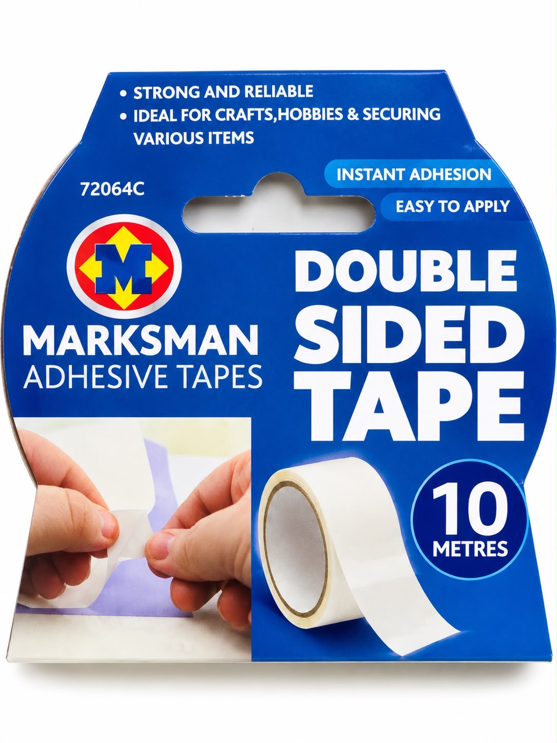 Marksman 72064C white double-sided adhesive tape 10 metre roll