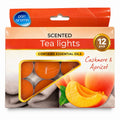 Pan Aroma Cashmere & Apricot scented tea lights 12 pack orange box