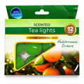 Pan Aroma Mediterranean Orchard scented tea lights 12 pack green box