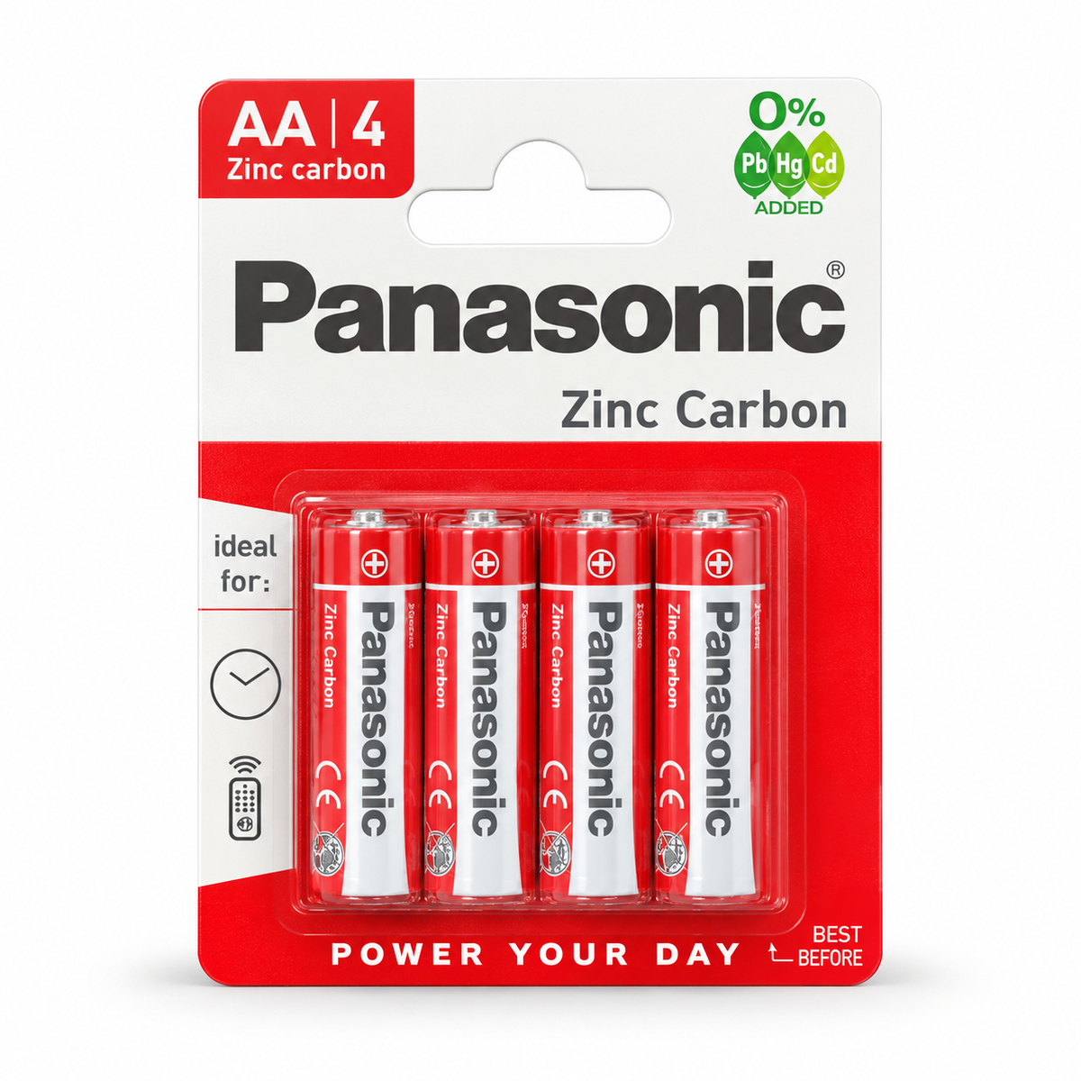 Panasonic Zinc Carbon AA batteries 4 pack