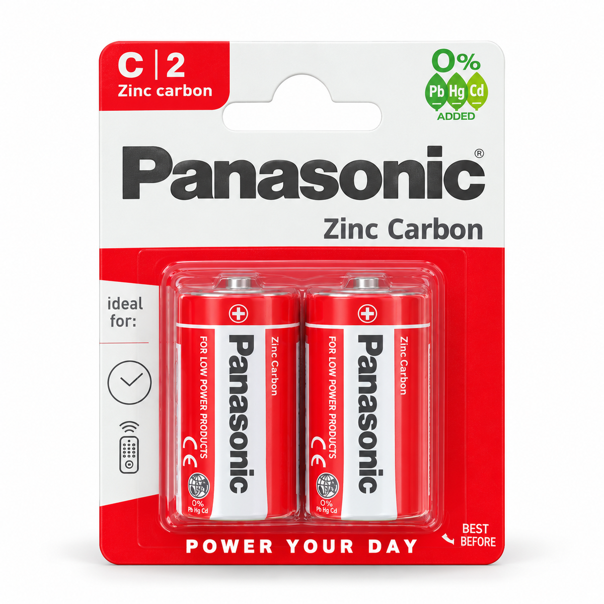 Panasonic Zinc Carbon C batteries 2 pack