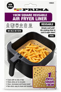 Prima 19cm square reusable non-stick perforated PTFE air fryer liner, 1 piece, product code 18062C
