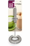 Prima 18032C stainless steel coffee cream maker manual handheld whisk with coiled wire head