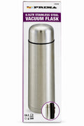 Prima stainless steel 500ml vacuum flask model 17073F, silver flask on purple and white packaging