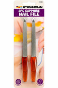 Prima sapphire nail files pack of two with metal filing surfaces and translucent amber orange handles code 41436C