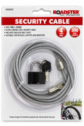 Roadster steel security cable with padlock and three keys, model 59203C