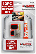 Roadster 68116C 12-piece bicycle tyre puncture repair kit in packaging